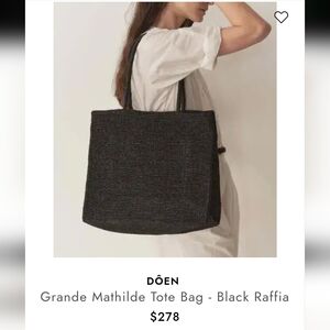 Doen Grande Mathilde Tote Bag Black Raffia